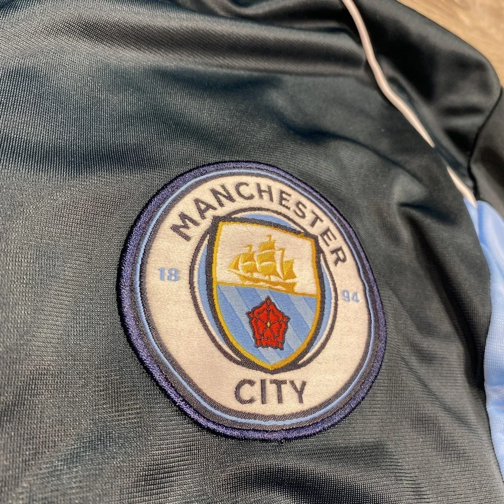 Manchester City Jacket‎ Mens Small Blue Black Soccer Football Zip Track Top